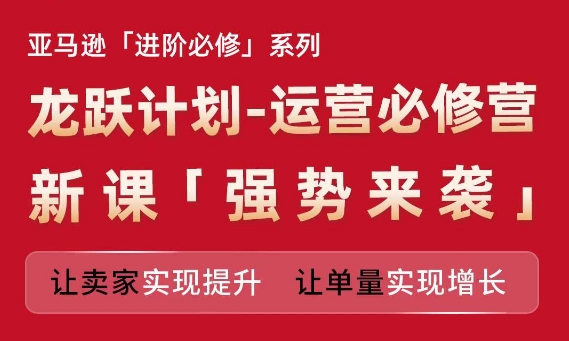 亚马逊进阶必修系列，龙跃计划-运营必修营新课，让卖家实现提升 让单量实现增长-第二象限