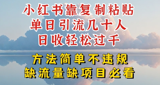 小红书靠复制粘贴单日引流几十人目收轻松过千，方法简单不违规【揭秘】-第二象限