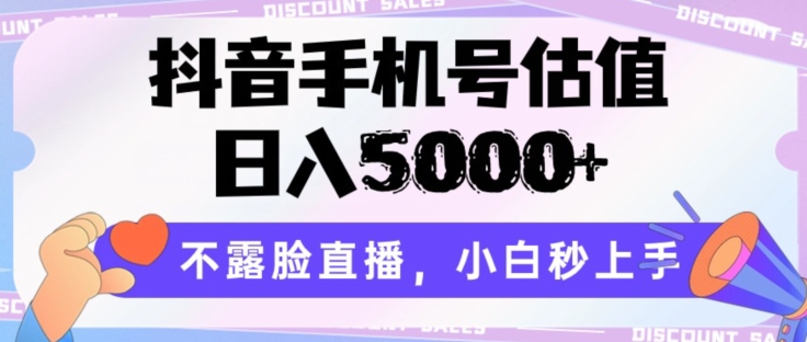 抖音手机号估值，日入5000+，不露脸直播，小白秒上手【揭秘】-第二象限