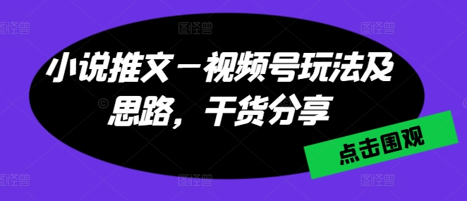小说推文—视频号玩法及思路，干货分享-第二象限