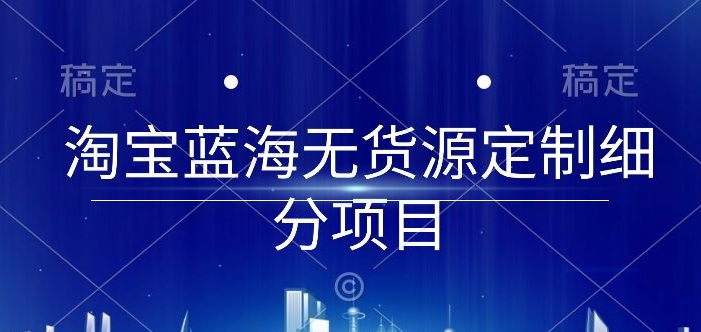 淘宝蓝海无货源定制细分项目，从0到起店实操全流程【揭秘】-第二象限