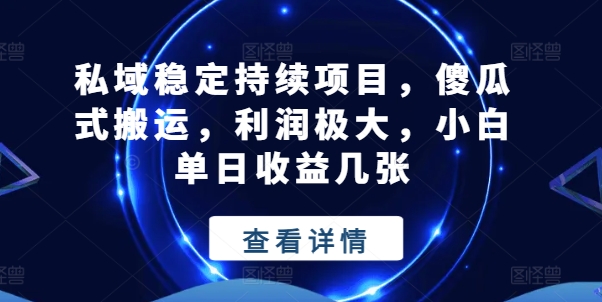 私域稳定持续项目，傻瓜式搬运，利润极大，小白单日收益几张【揭秘】-第二象限