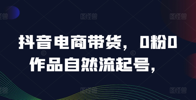 抖音电商带货，0粉0作品自然流起号，热销20多万人的抖音课程的经验分享-第二象限