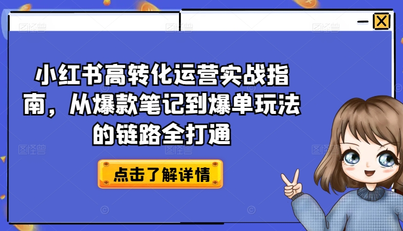 小红书高转化运营实战指南，从爆款笔记到爆单玩法的链路全打通-第二象限