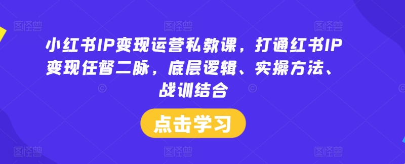 小红书IP变现运营私教课，打通红书IP变现任督二脉，底层逻辑、实操方法、战训结合-第二象限