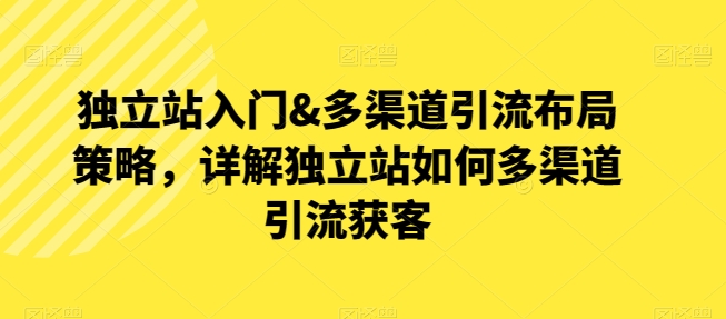 独立站入门&多渠道引流布局策略，详解独立站如何多渠道引流获客-第二象限