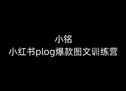 小铭-小红书plog爆款图文训练营，教你从0-1做小红书-第二象限