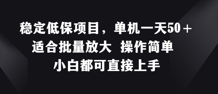 稳定低保项目，单机一天50+适合批量放大 操作简单 小白都可直接上手【揭秘】-第二象限