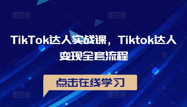 TikTok达人实战课，Tiktok达人变现全套流程-第二象限