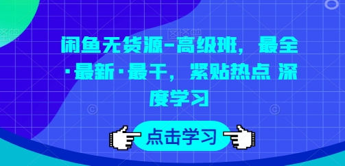 闲鱼无货源-高级班，最全·最新·最干，紧贴热点 深度学习-第二象限