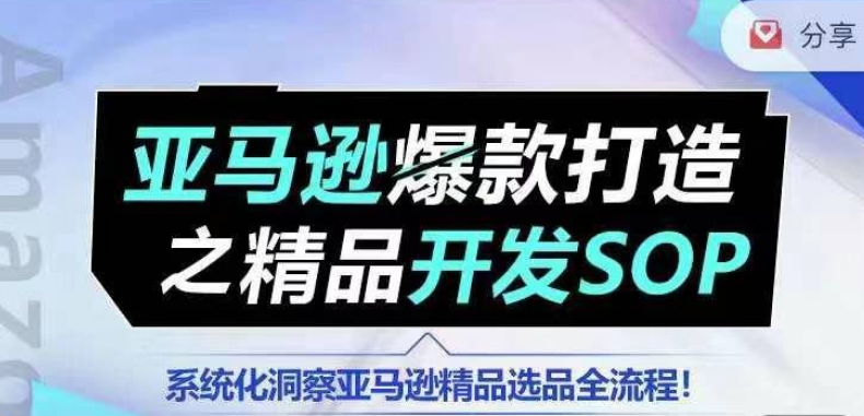 【训练营】亚马逊爆款打造之精品开发SOP，系统化洞察亚马逊精品选品全流程-第二象限