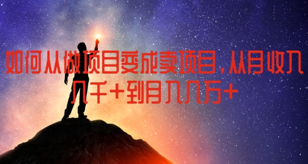 如何从做项目变成卖项目，从月收入几千到月入几万【揭秘】-第二象限