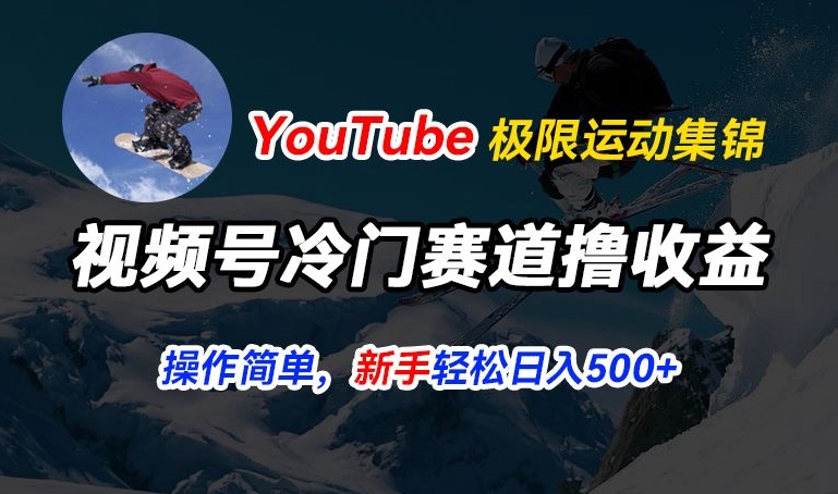 视频号冷门赛道撸收益，YouTube搬运极限运动集锦，暴力起号，操作简单流量高，轻松日入5张【揭秘】-第二象限