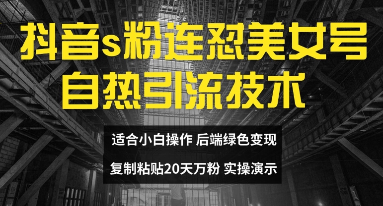 抖音s粉连怼美女号自热引流技术复制粘贴，20天万粉账号，无需实名制，矩阵操作【揭秘】-第二象限