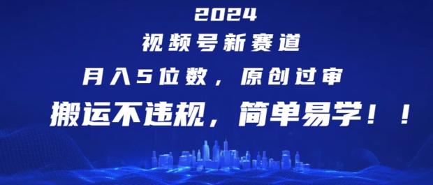 2024视频号新赛道，月入5位数+，原创过审，搬运不违规，简单易学【揭秘】-第二象限