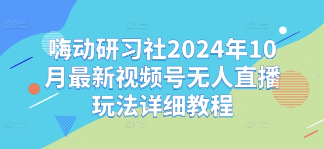 嗨动研习社2024年10月最新视频号无人直播玩法详细教程-第二象限