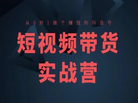 短视频带货实战营(高阶课)，从0到1做个赚钱的抖音号-第二象限