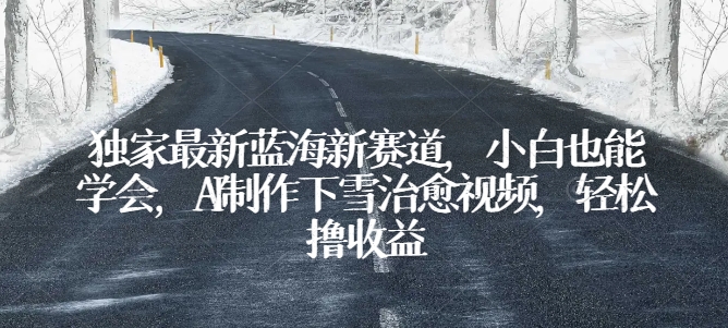 独家最新蓝海新赛道，小白也能学会，AI制作下雪治愈视频，轻松撸收益【揭秘】-第二象限