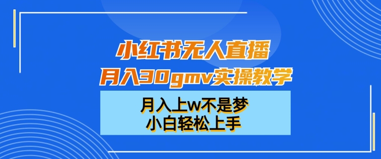 小红书无人直播月入30gmv实操教学，月入上w不是梦，小白轻松上手【揭秘】-第二象限