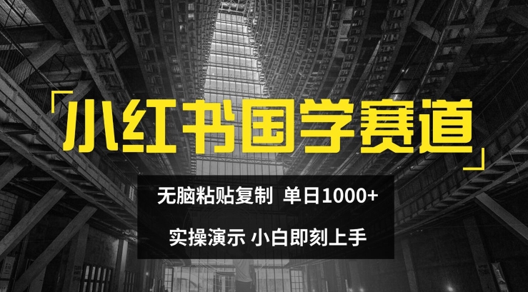 小红书国学赛道，无脑粘贴复制，单日1K，实操演示，小白即刻上手【揭秘】-第二象限