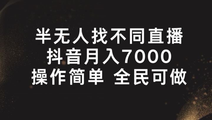 半无人找不同直播，月入7000+，操作简单 全民可做【揭秘】-第二象限