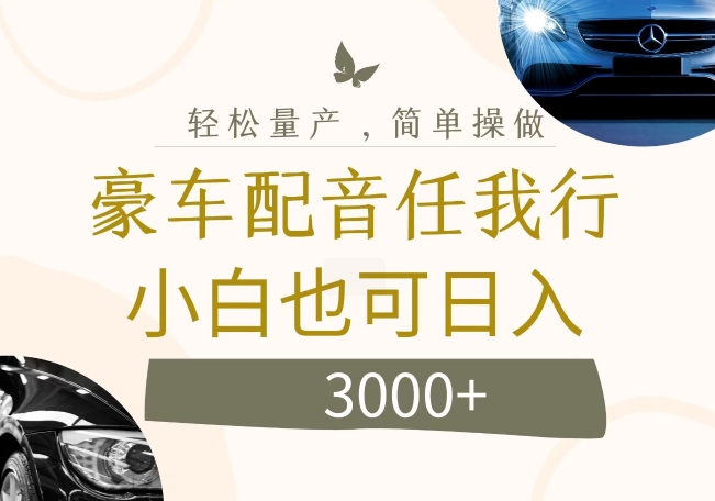 不为人知的暴力小项目，豪车配音，日入几张【揭秘】-第二象限