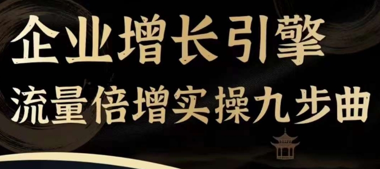 企业增长引擎流量倍增实操九步曲，一套课程帮你找到快速、简单、有效、可复制的获客+变现方式，-第二象限