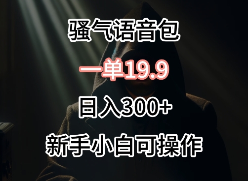 0成本卖骚气语音包，一单19.9.日入300+【揭秘】-第二象限