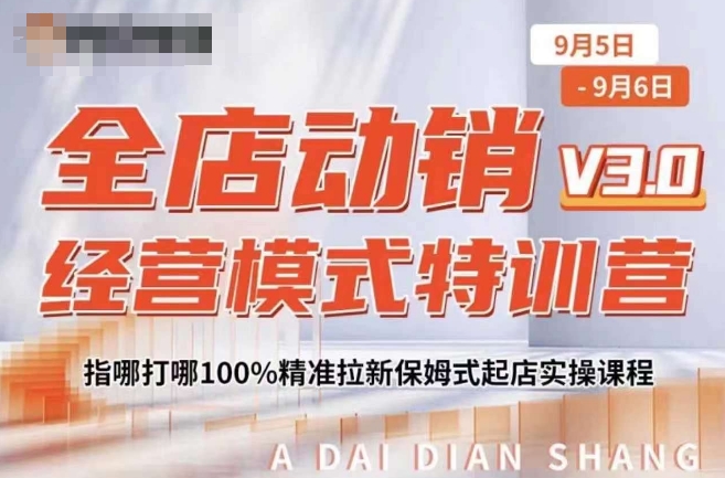 全店动销经营模式特训营，指哪打哪100%精准拉新保姆式起店实操课程-第二象限