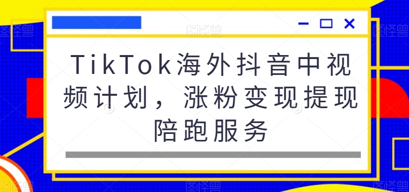 TikTok海外抖音中视频计划，涨粉变现提现陪跑服务-第二象限