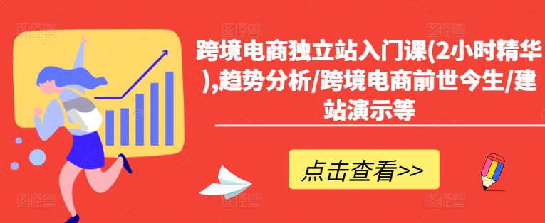跨境电商独立站入门课(2小时精华),趋势分析/跨境电商前世今生/建站演示等-第二象限