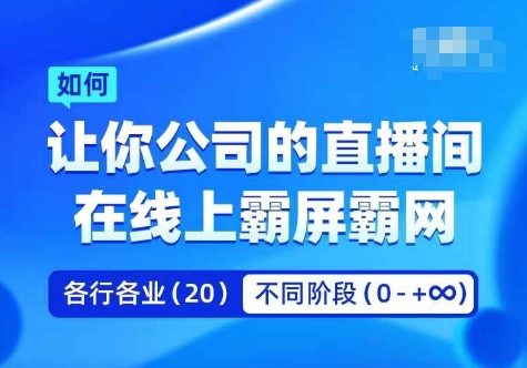 企业矩阵直播霸屏实操课，让你公司的直播间在线上霸屏霸网-第二象限