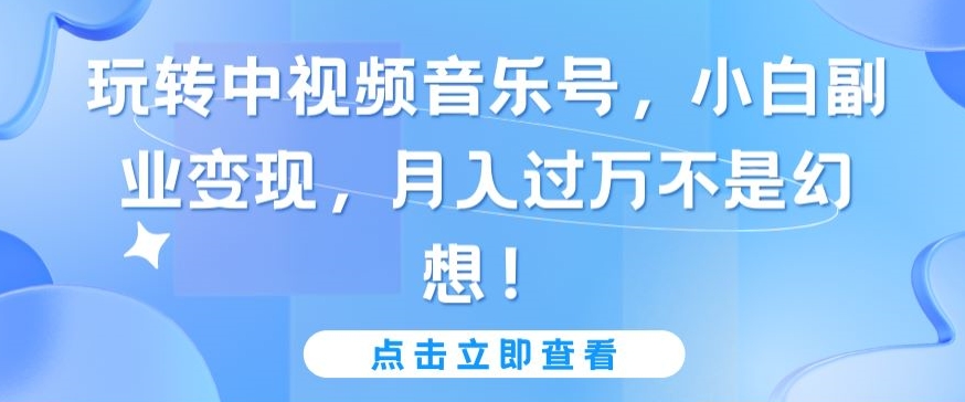 玩转中视频音乐号，小白副业变现，月入过万不是幻想【揭秘】-第二象限