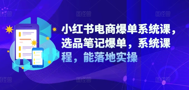 小红书电商爆单系统课，选品笔记爆单，系统课程，能落地实操-第二象限