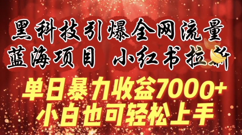 蓝海项目!黑科技引爆全网流量小红书拉新，单日暴力收益7000+，小白也能轻松上手【揭秘】-第二象限