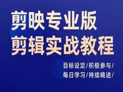 剪映专业版剪辑实战教程，目标设定/积极参与/每日学习/持续精进-第二象限