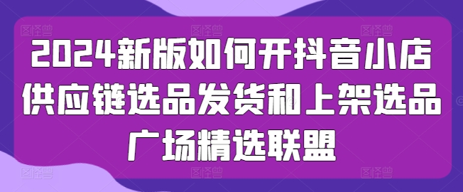 2024新版如何开抖音小店供应链选品发货和上架选品广场精选联盟-第二象限