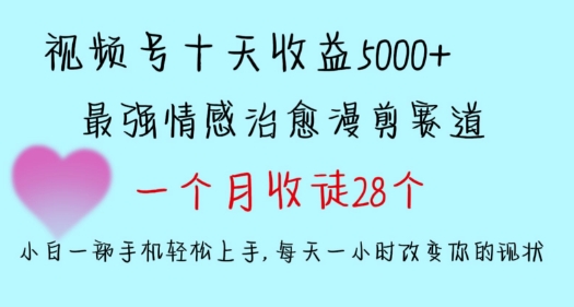 十天收益5000+，多平台捞金，视频号情感治愈漫剪，一个月收徒28个，小白一部手机轻松上手【揭秘】-第二象限