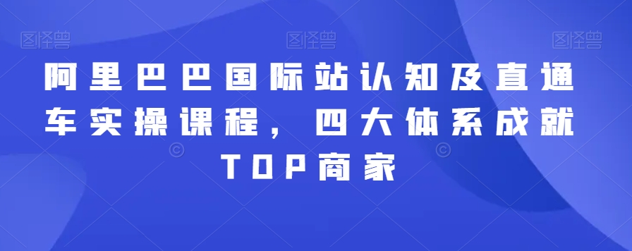 阿里巴巴国际站认知及直通车实操课程，四大体系成就TOP商家-第二象限