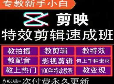 剪映特效教程和运营变现教程，特效剪辑速成班，专教新手小白-第二象限