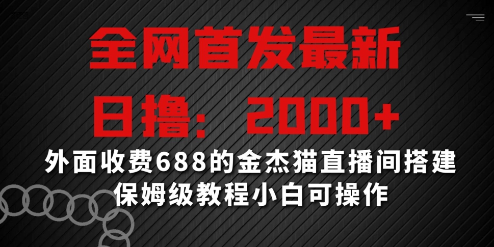 全网首发最新，日撸2000+，外面收费688的金杰猫直播间搭建，保姆级教程小白可操作【揭秘】-第二象限