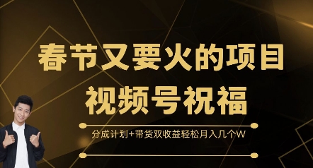 春节又要火的项目视频号祝福，分成计划+带货双收益，轻松月入几个W【揭秘】-第二象限