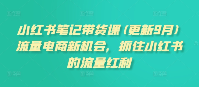 小红书笔记带货课(更新12月)流量电商新机会，抓住小红书的流量红利-第二象限