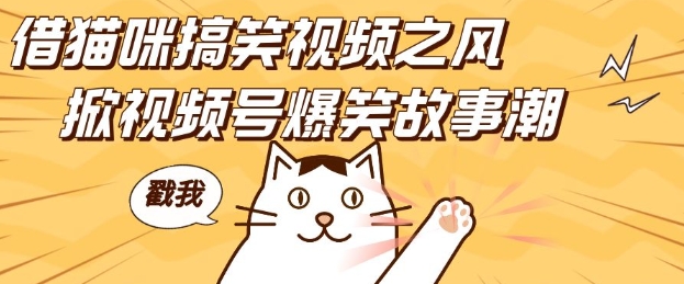 借猫咪搞笑视频之风，掀视频号爆笑故事潮，轻松日入四位数，无门槛快速入门!-第二象限