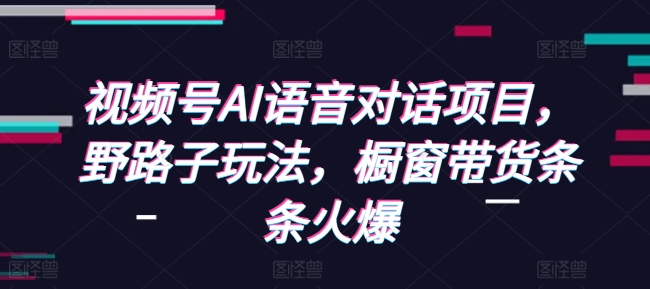 视频号AI语音对话项目，野路子玩法，橱窗带货条条火爆-第二象限