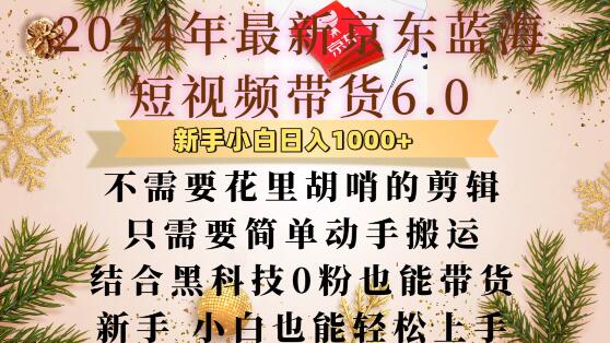 最新京东蓝海短视频带货6.0.不需要花里胡哨的剪辑只需要简单动手搬运结合黑科技0粉也能带货【揭秘】-第二象限