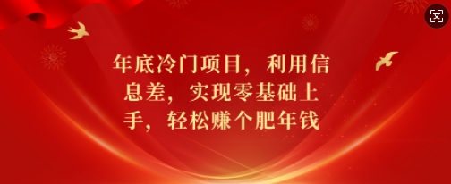 年底冷门项目，利用信息差，实现零基础上手，轻松赚个肥年钱【揭秘】-第二象限