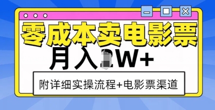 零成本卖电影票，月入过W+，实操流程+渠道-第二象限