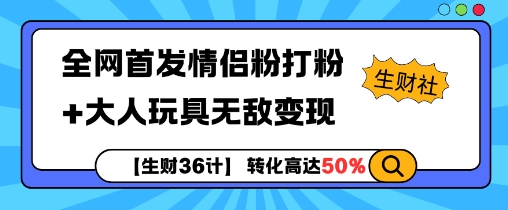 【生财36计】全网首发情侣粉打粉+大人玩具无敌变现-第二象限