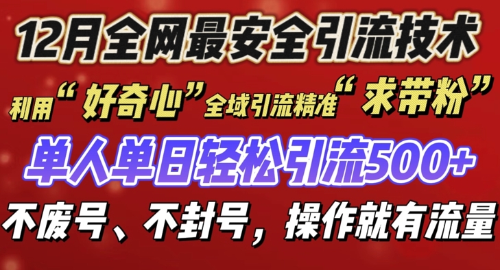 12 月份全网最安全引流创业粉技术来袭，不封号不废号，有操作就有流量【揭秘】-第二象限
